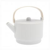 s.b. 55 theepot wit geglazuurd grijs