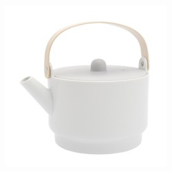 s.b. 55 theepot wit geglazuurd grijs