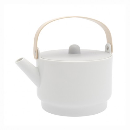 s.b. 55 theepot wit geglazuurd grijs