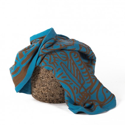 Deken blauw/bruin