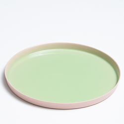 Dinner Plate Soft pink + Lime