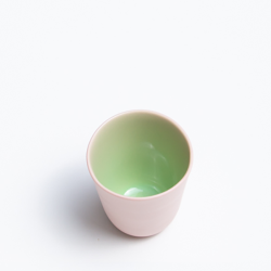 Espresso beker Soft pink + Lime